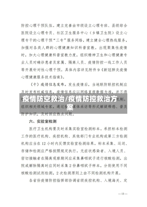 疫情防空救治/疫情防控救治方案