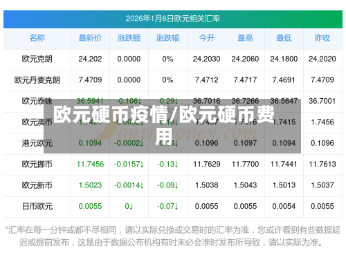 欧元硬币疫情/欧元硬币费用