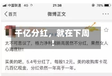 千亿分红，就在下周！