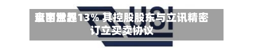 京西世界盘中涨超13% 其控股股东与立讯精密订立买卖协议