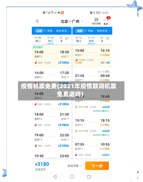 疫情机票免费(2021年疫情期间机票免费退吗)