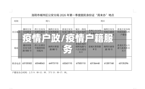疫情户政/疫情户籍服务