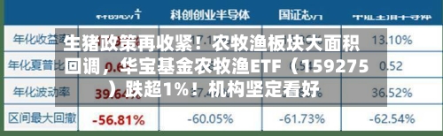 生猪政策再收紧！农牧渔板块大面积回调，华宝基金农牧渔ETF（159275）跌超1%！机构坚定看好