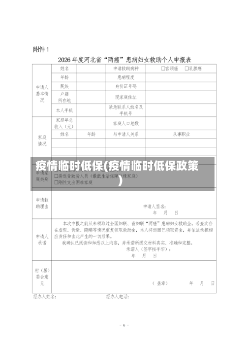 疫情临时低保(疫情临时低保政策)
