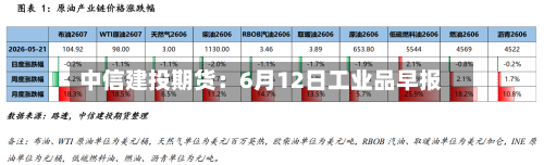 中信建投期货：6月12日工业品早报