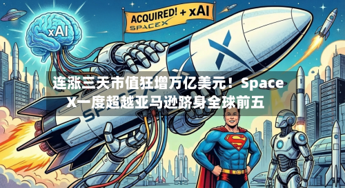 连涨三天市值狂增万亿美元!SpaceX一度超越亚马逊跻身全球前五