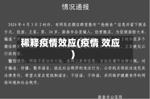 稀释疫情效应(疫情 效应)
