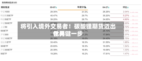 将引入境外交易者!碳酸锂期货迈出世界
化关键一步