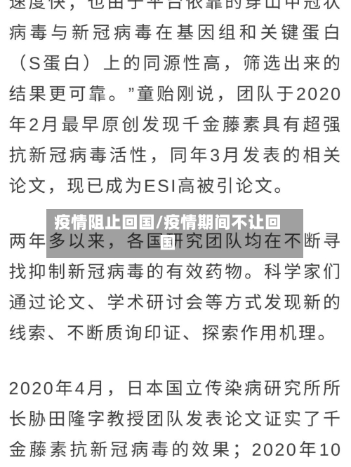 疫情阻止回国/疫情期间不让回国