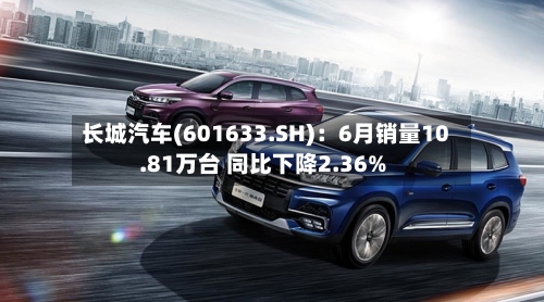 长城汽车(601633.SH):6月销量10.81万台 同比下降2.36%