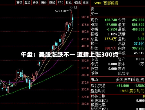 午盘:美股涨跌不一 道指上涨300点