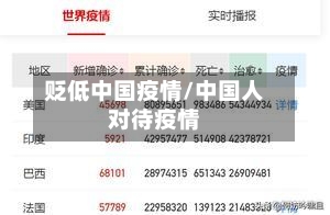 贬低中国疫情/中国人对待疫情